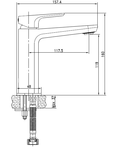 Смеситель для раковины Cersanit Nature однорычажный 63063