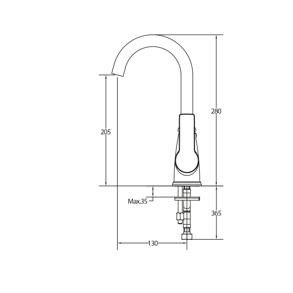 Смеситель для раковины Laparet Alamera высокий черный N2016029LPT