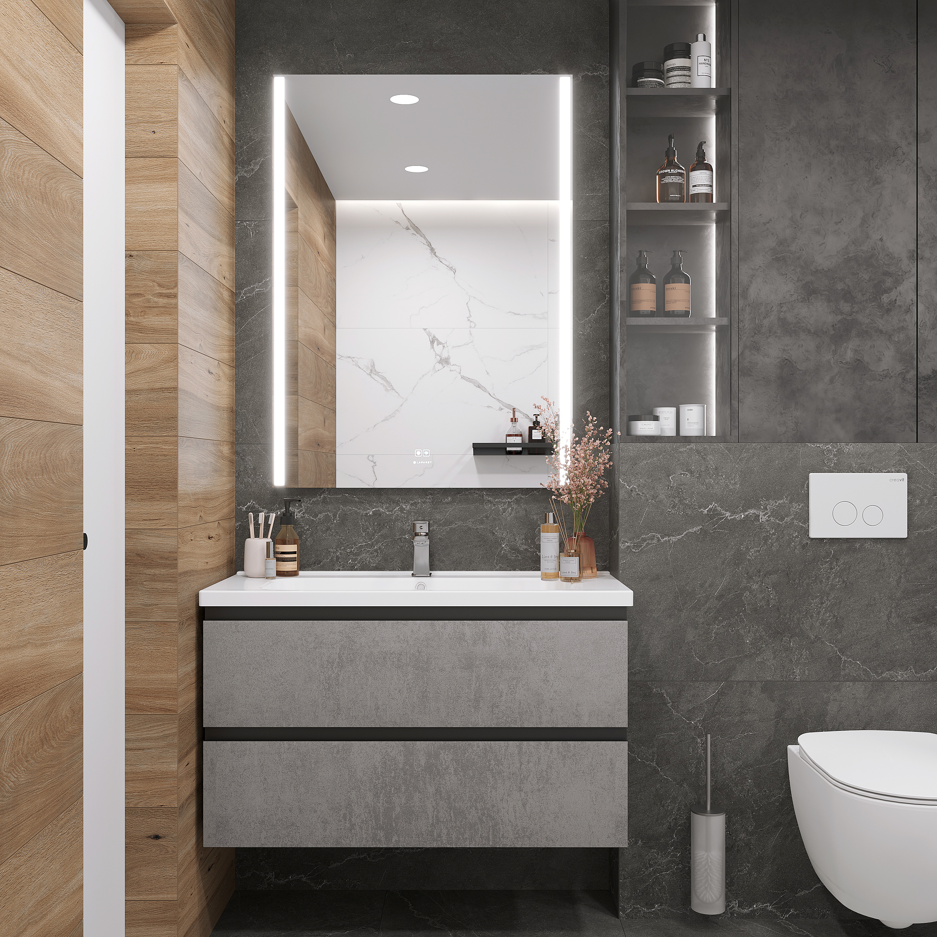 Зеркало Laparet Electra 80x110 см с подсветкой и антизапотеванием electra. 80/110