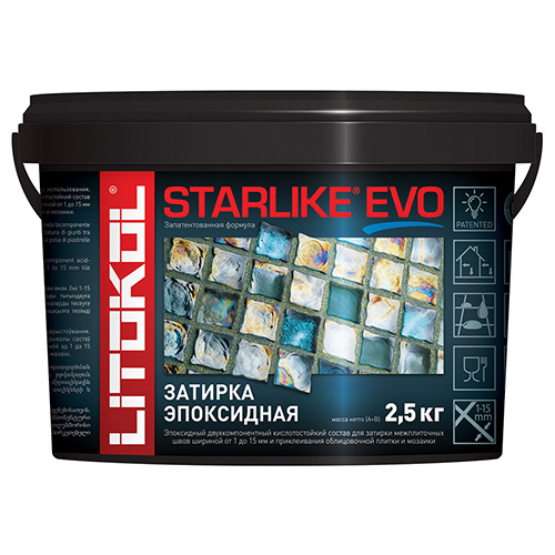 Эпоксидная затирка Litokol Starlike EVO S.130 Grigio Ardesia 2.5 кг L0485180003