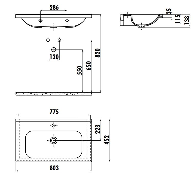 Раковина мебельная Creavit IDEAL 80 80x45 см белая без перелива ID080-00CB00E-0000