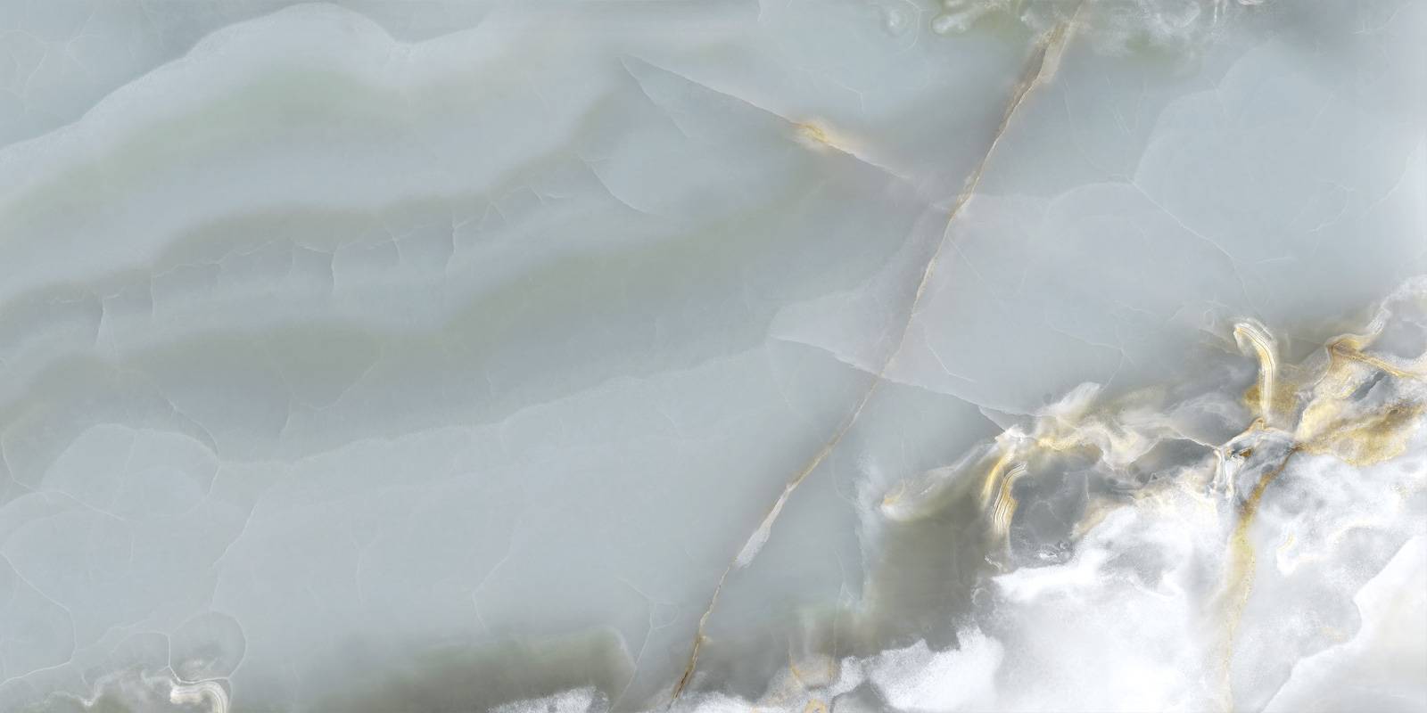 Керамогранит Ametis by Estima Monaco Onyx Aqua полированный 600x1200x7 мм 60120MCA14P