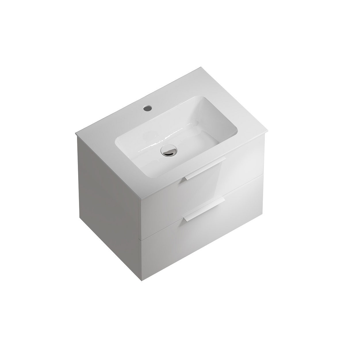 Тумба под раковину Kerama Marazzi PIANO Forte 65 подвесная 2 ящика белая глянцевая PI.F.65\WHT