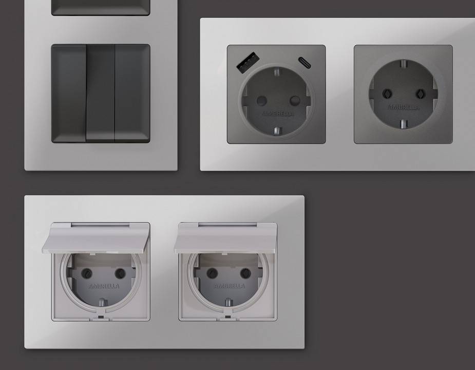 Рамка на 3 поста Ambrella Volt Techno AF220403