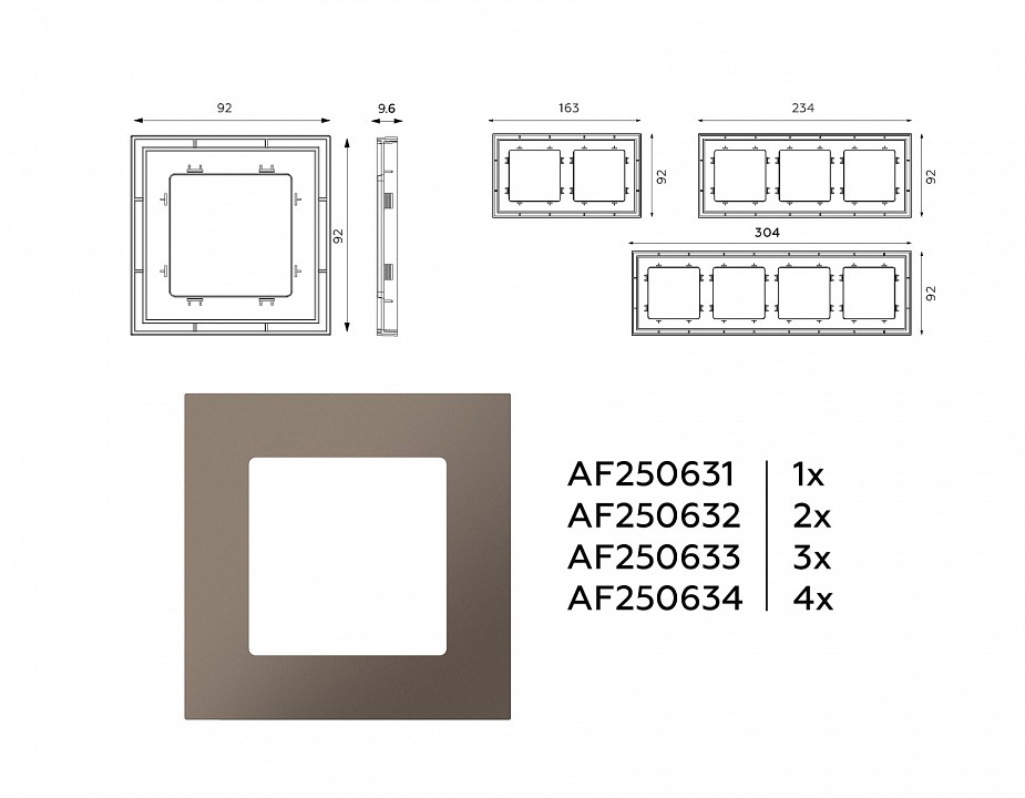Рамка на 1 пост Ambrella Volt Qubi AF250631