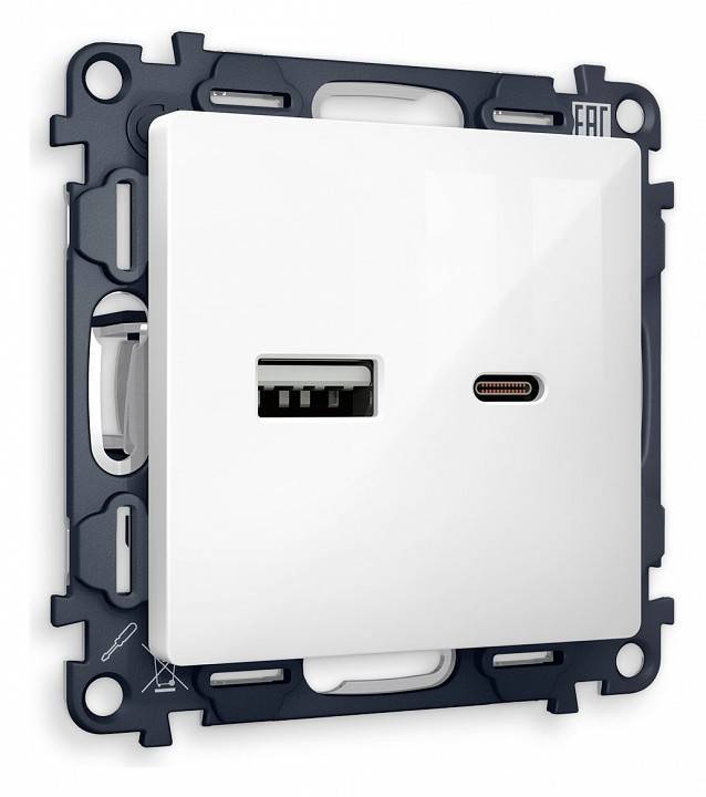 Розетка 2хUSB type A и C без рамки Ambrella Volt Quant MA111010