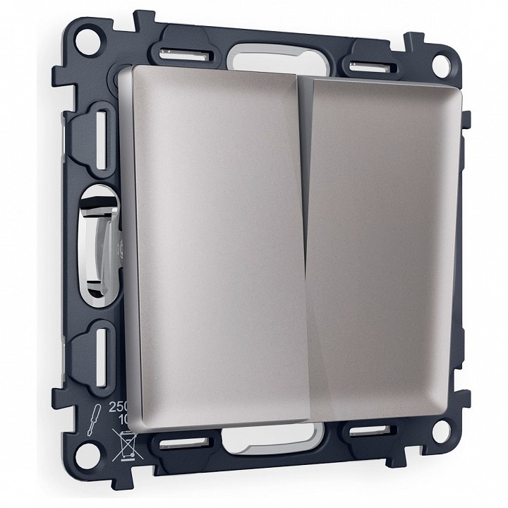 Выключатель перекрестный двухклавишный без рамки Ambrella Volt ALFA MA503030