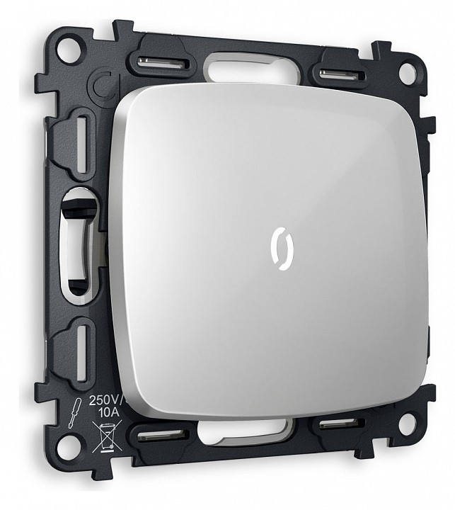 Выключатель проходной одноклавишный с подсветкой без рамки Ambrella Volt Quant MO402035