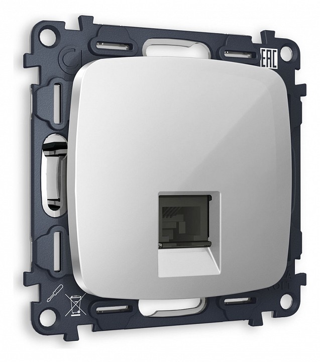 Розетка Ethernet RJ-45 и со шторками, без рамки Ambrella Volt Quant MO412010