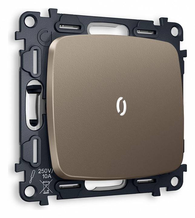 Выключатель проходной одноклавишный с подсветкой без рамки Ambrella Volt Quant MO632035