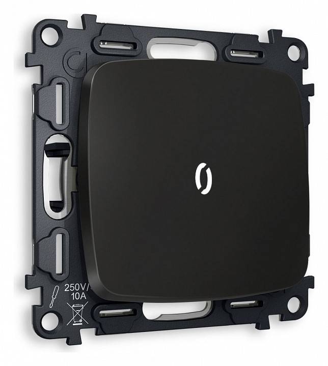 Выключатель одноклавишный с подсветкой без рамки Ambrella Volt Quant MO802015