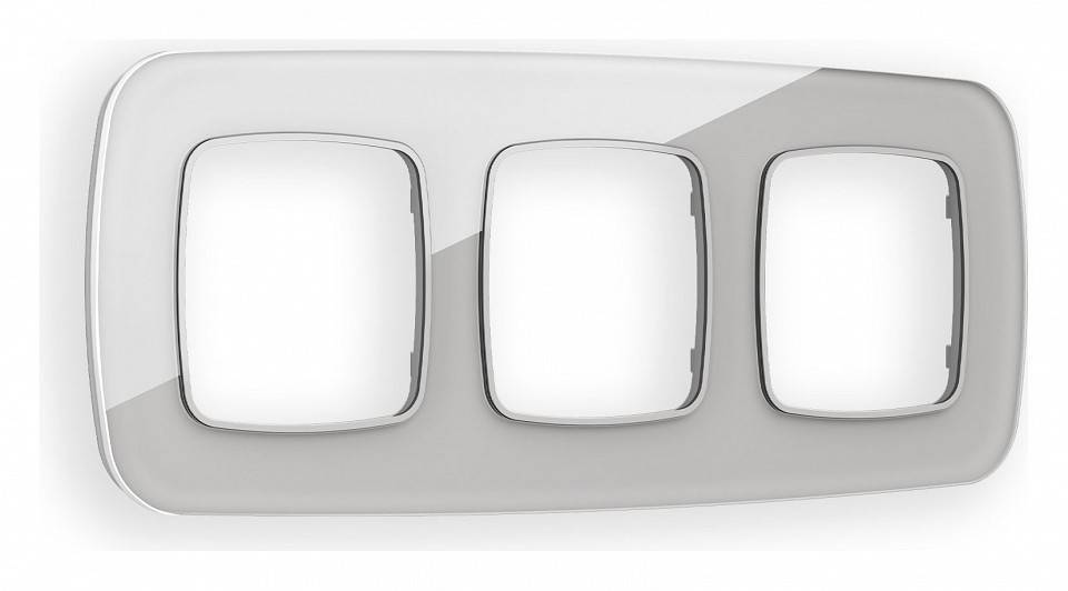 Рамка на 3 поста Ambrella Volt Radian Стекло органическое OF320403