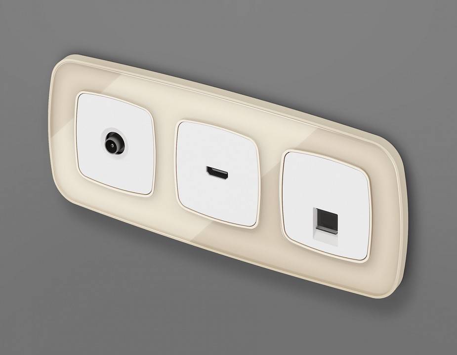 Накладка для розетки RJ-11 или RJ-45 Ambrella Volt Quant OP1120