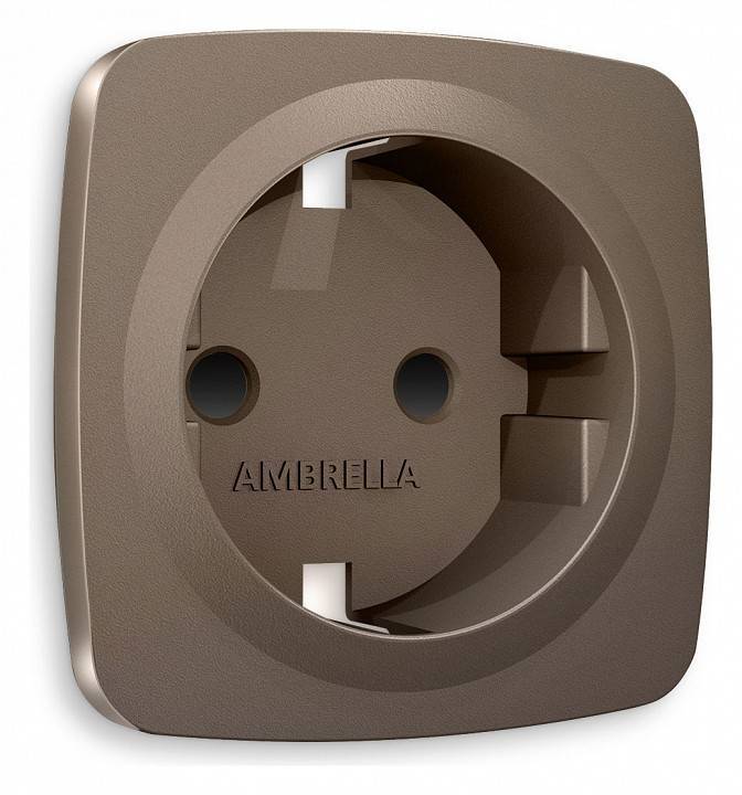 Накладка для розетки с заземлением и со шторками Ambrella Volt Quant OP6370