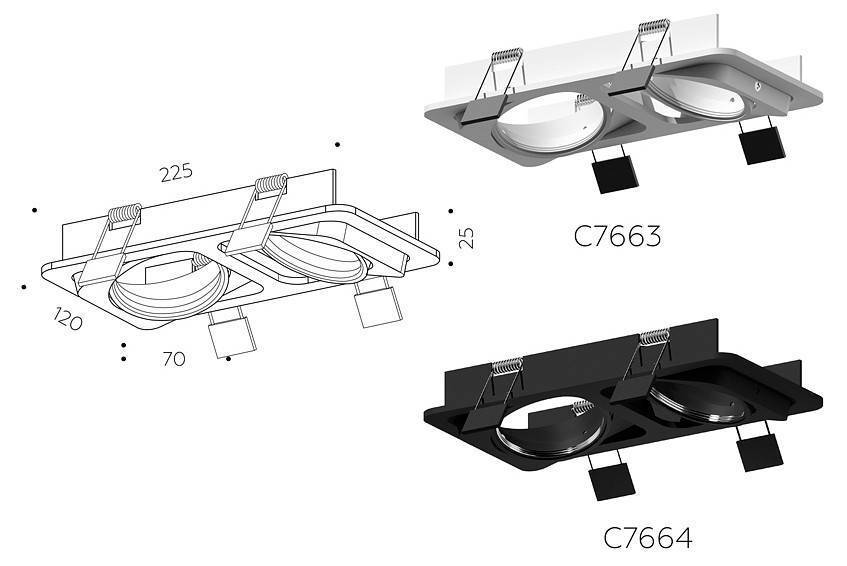 Встраиваемый светильник Ambrella light C C7663