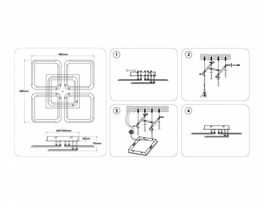 Потолочная светодиодная люстра Ambrella light FA FA8949 78 Вт FA8949