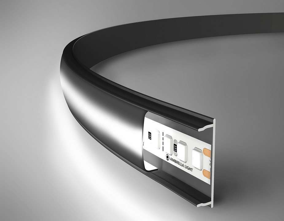 Профиль накладной гибкий Ambrella Light GP GP1600BK/BK