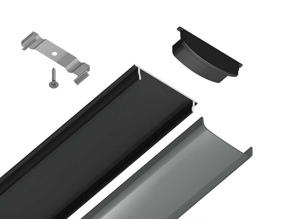 Профиль накладной гибкий Ambrella Light GP GP1600BK/BK