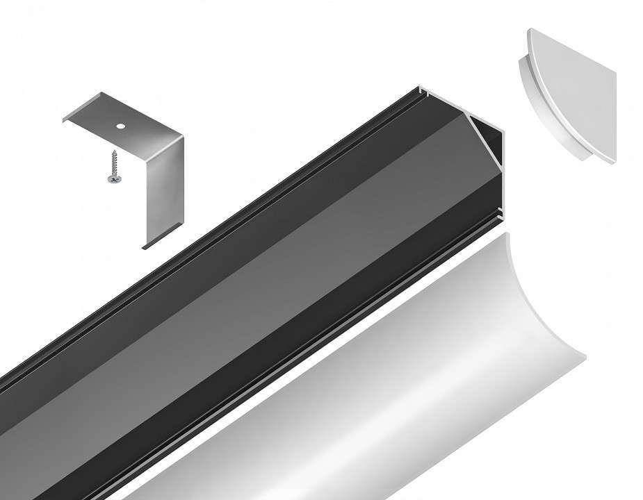 Профиль накладной угловой внутренний Ambrella Light GP GP2100BK