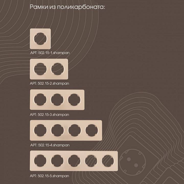 Розетка для вывод кабеля без рамки Arte Milano am-202 202.49-1.shampan