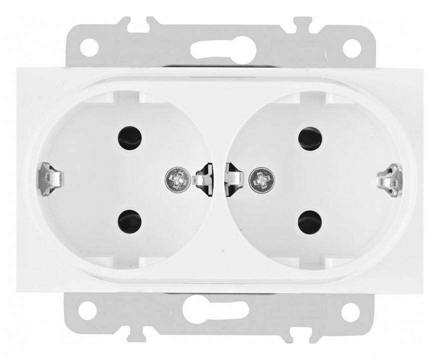 Розетка двойная с заземлением, без рамки Arte Milano am-203 203.40-2.white