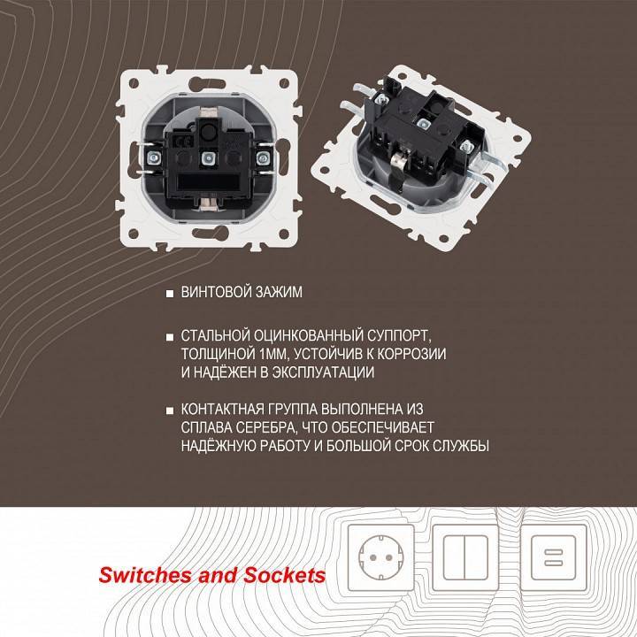 Розетка с заземлением и со шторкой, без рамки Arte Milano am-205 205.40-1.silver