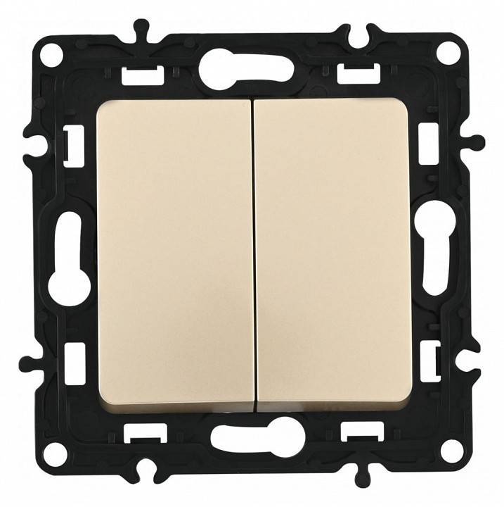 Выключатель проходной двухклавишный без рамки Arte Milano 217 217.32-2.shampan