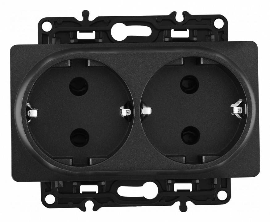 Розетка двойная с заземлением, без рамки Arte Milano am-217 217.40-2.black