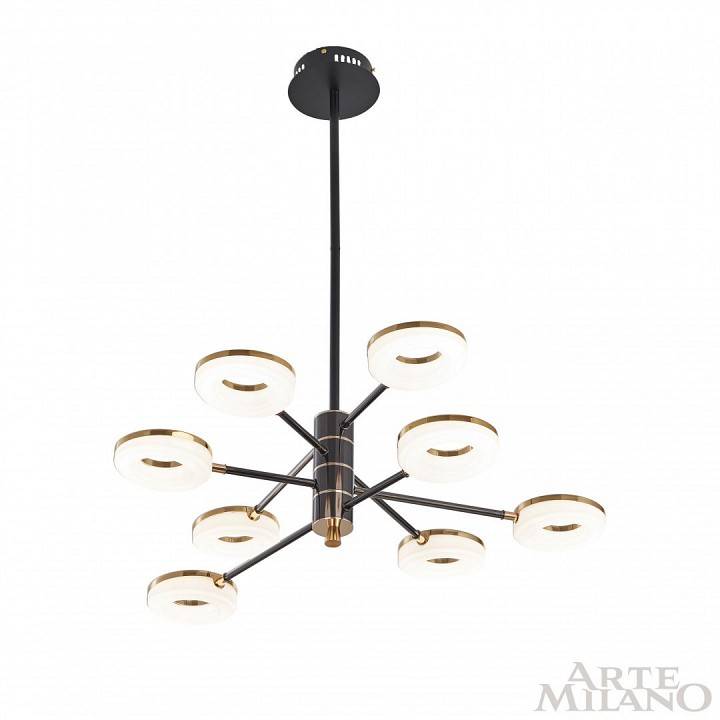 Люстра на штанге Arte Milano Ferrara 8 ламп светодиодная 276699/8 BK/GD