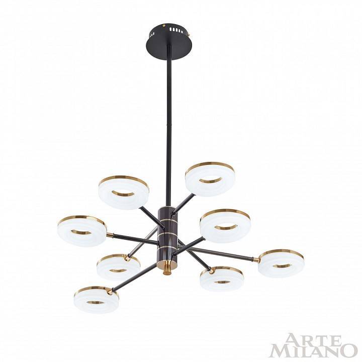 Люстра на штанге Arte Milano Ferrara 8 ламп светодиодная 276699/8 BK/GD