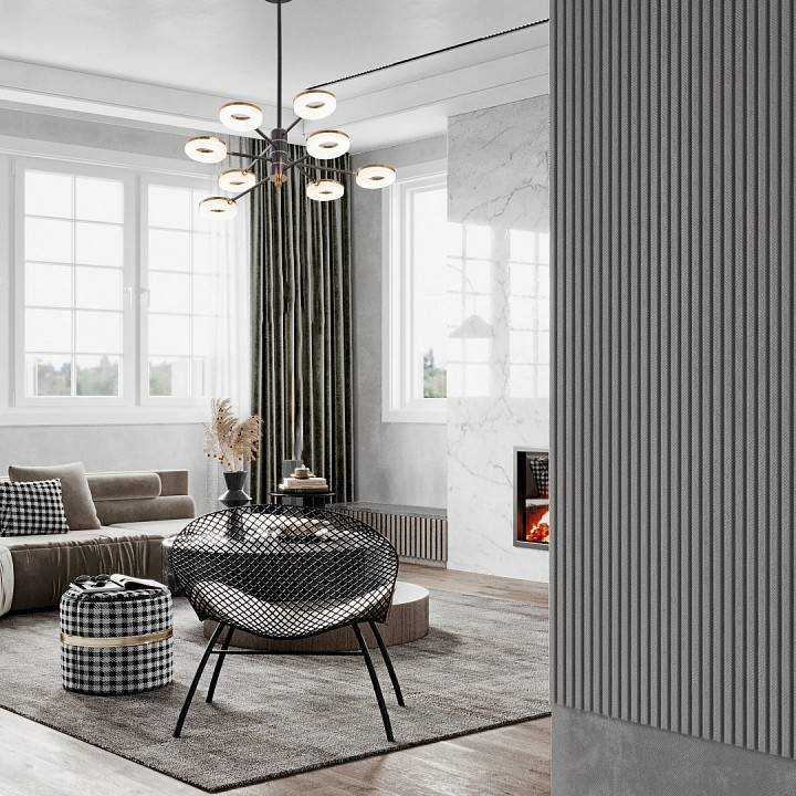 Люстра на штанге Arte Milano Ferrara 8 ламп светодиодная 276699/8 BK/GD