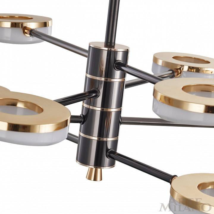 Люстра на штанге Arte Milano Ferrara 8 ламп светодиодная 276699/8 BK/GD