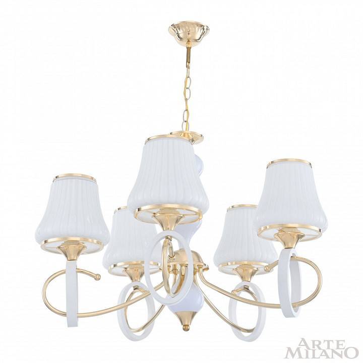 Подвесная люстра Arte Milano Florentia-2387 5 ламп 302387/5 Wh/Gd