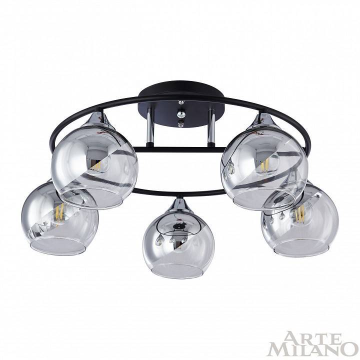Потолочная люстра Arte Milano AMALFI 5 ламп 322403/5 BK+CR