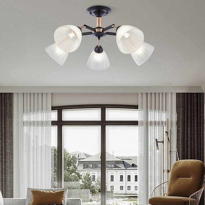 Люстра на штанге Arte Milano Napoli 5 ламп 324108/5 BK+FG