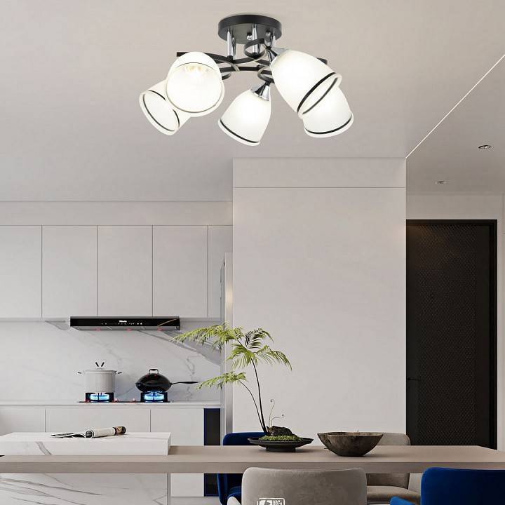 Потолочная люстра Arte Milano AMALFI 5 ламп 325885/5A BK+CR