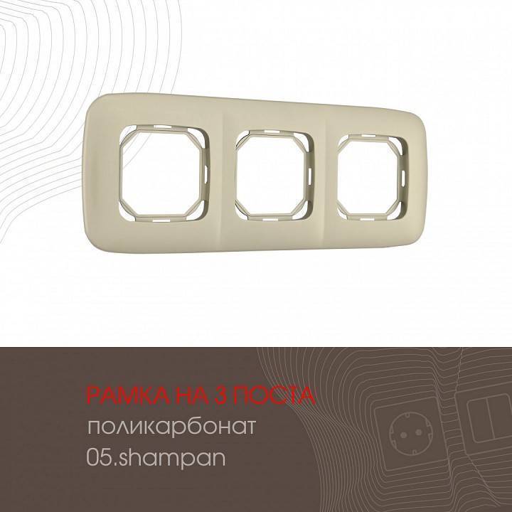 Рамка на 3 поста Arte Milano am-505.05 505.05-3.shampan