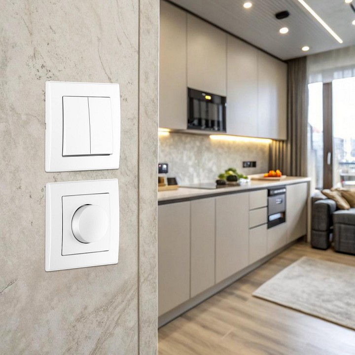 Выключатель двухклавишный Arte Milano SET06-1 SET06-1-30-2 white