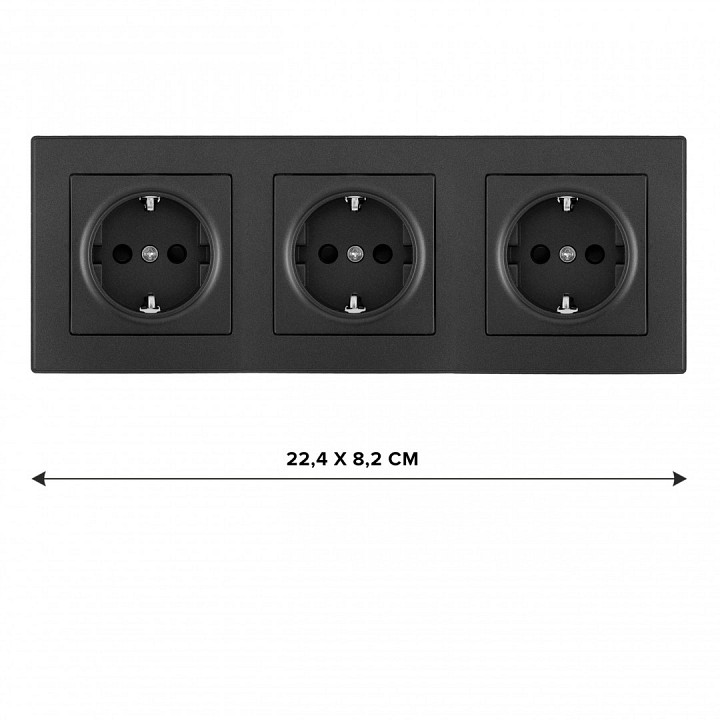 Розетка с заземлением и со шторкой Arte Milano SET06-3 SET06-3-40-1x3 black