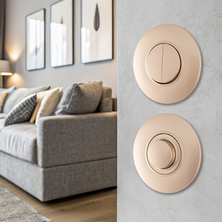 Выключатель двухклавишный Arte Milano SET08-1 SET08-1-30-2 shampan