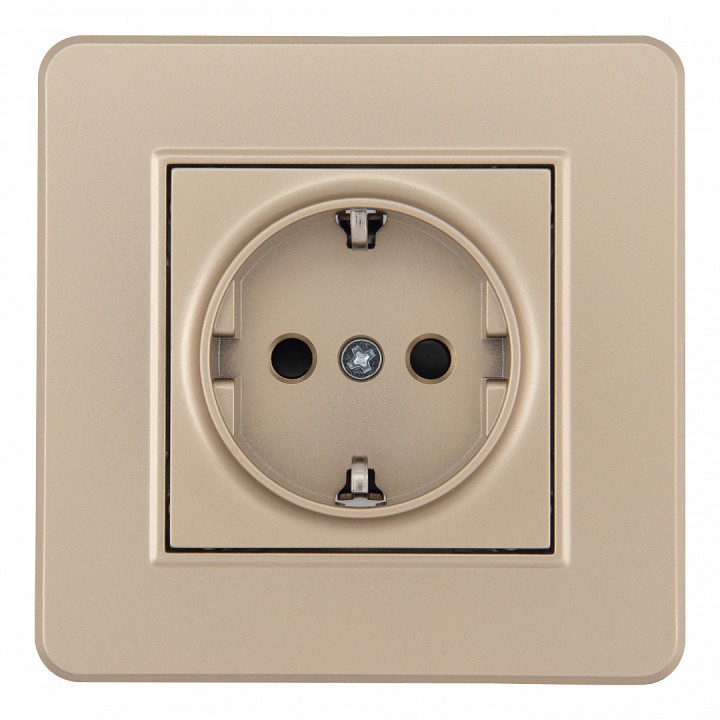 Розетка с заземлением и со шторкой Arte Milano SET16-1 SET16-1-40-1 shampan
