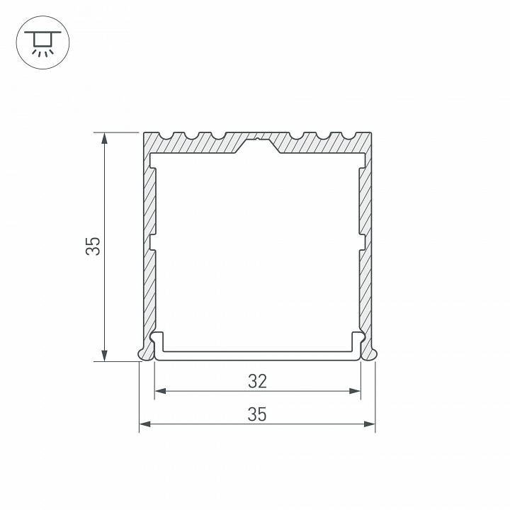 Профиль накладной Arlight ARH-POWER-W35-2000 ANOD 016138