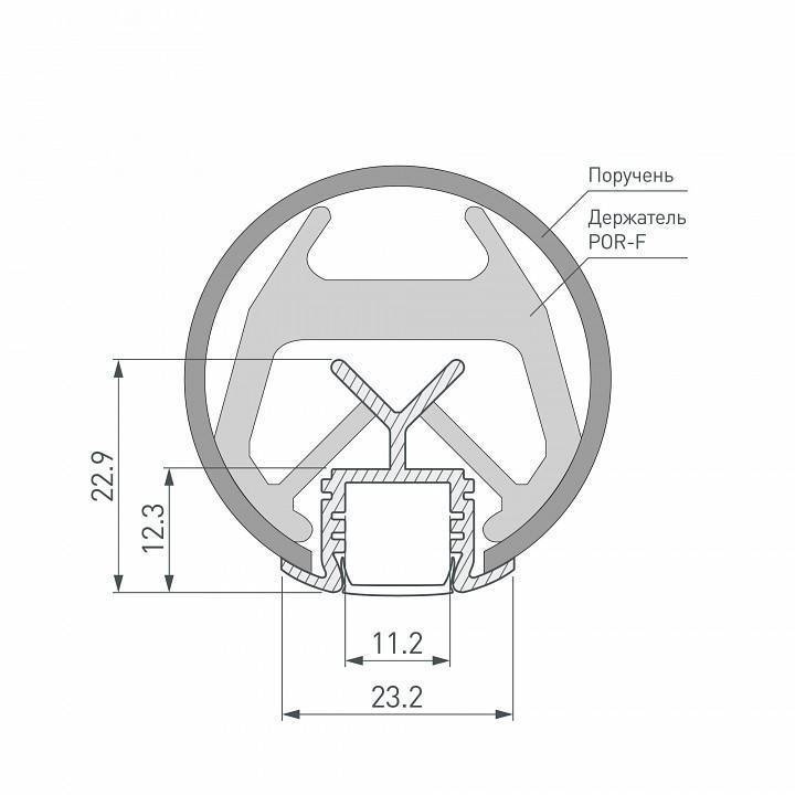 Профиль встраиваемый Arlight KLUS-POR-F-1000 ANOD 019181