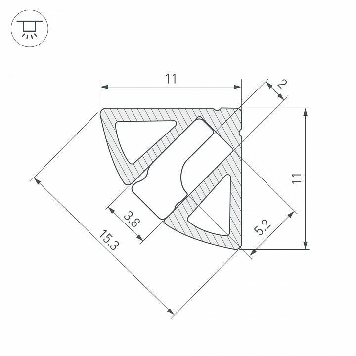 Профиль накладной угловой внутренний Arlight SL-KANT 038197