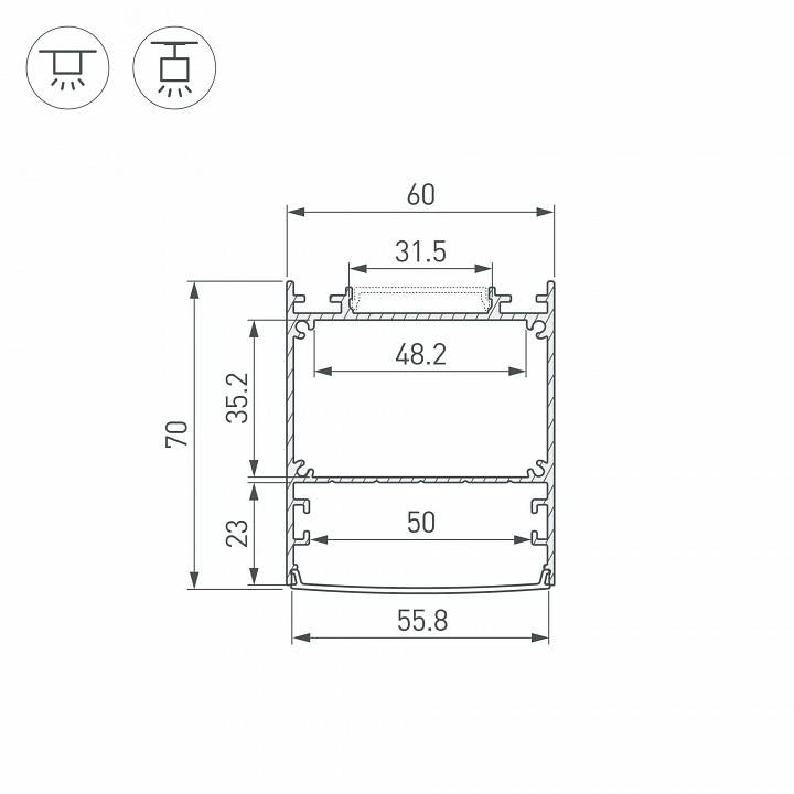 Профиль накладной Arlight SL-LINE 046402