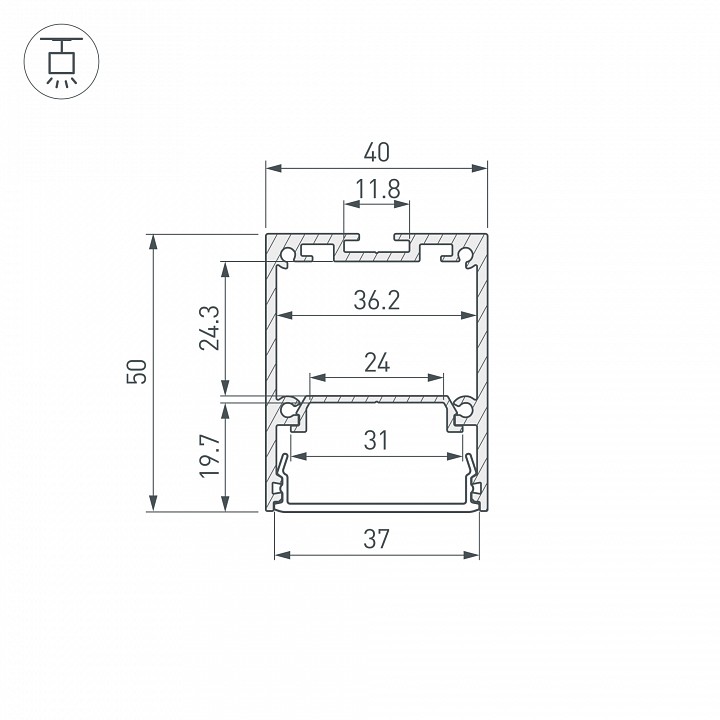 Профиль накладной Arlight LINE 053898