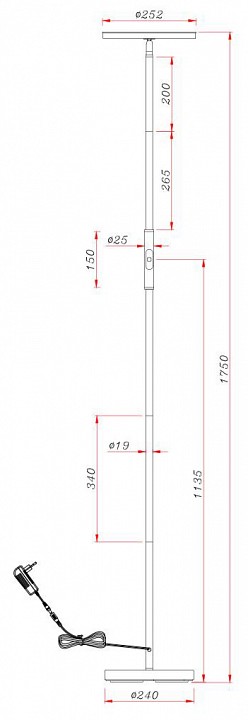 Торшер Arte Lamp Sceptrum A1822PN-1BK