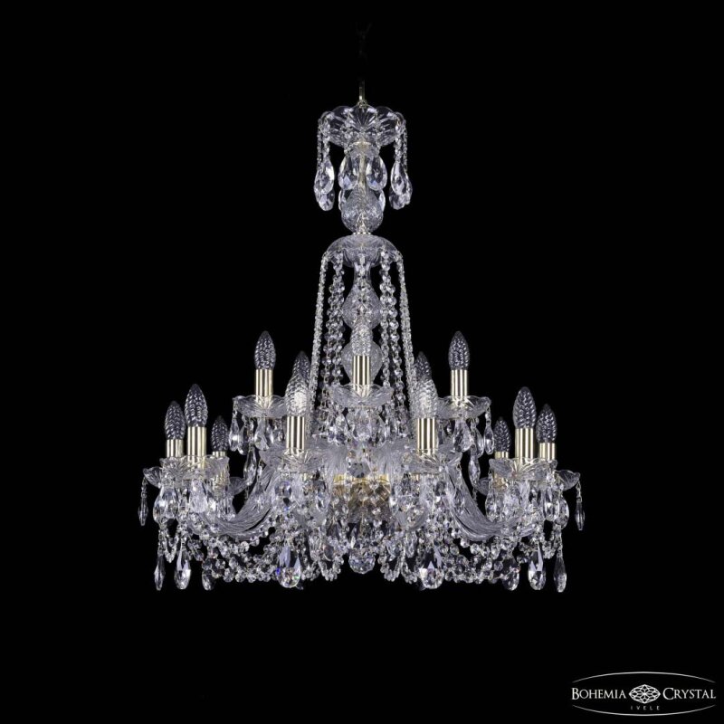 Подвесная люстра Bohemia Ivele Crystal 1402 1402/10+5/240/XL-77 G