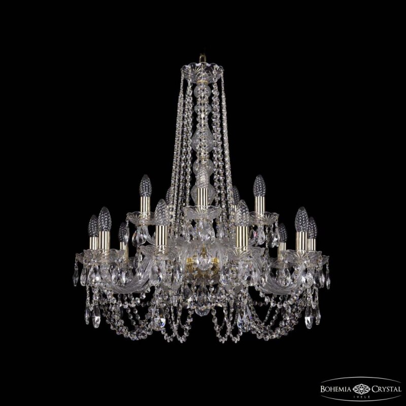 Подвесная люстра Bohemia Ivele Crystal 1402 1402/10+5/240/h-75 G