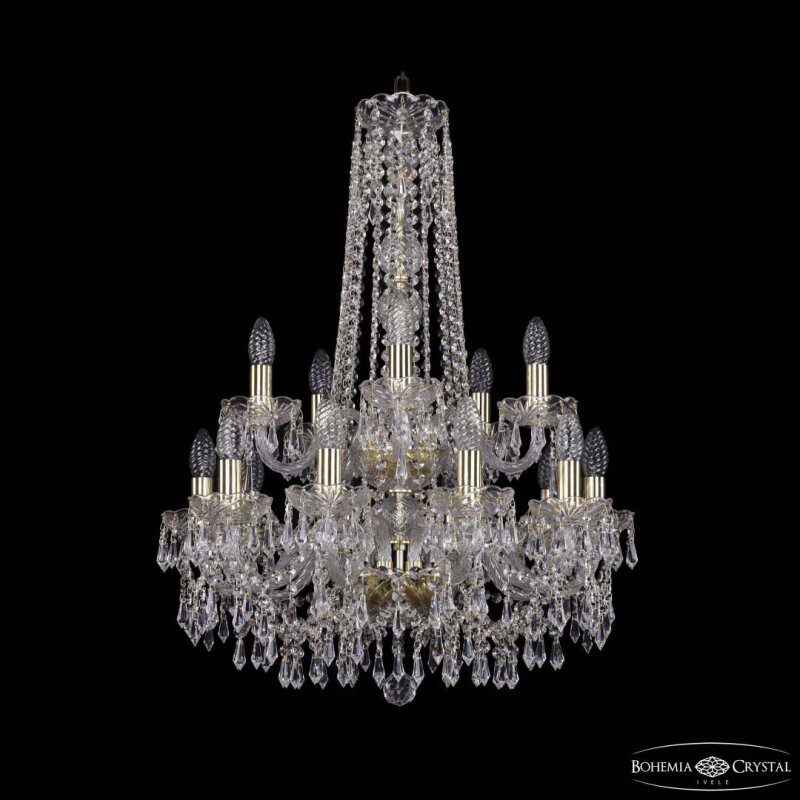 Подвесная люстра Bohemia Ivele Crystal 1403 1403/10+5/195/h-77/2d G